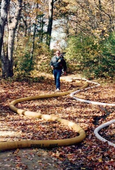 Chief Carl A. Greene at a fire. Carl was Chief in Watch Hill from 1985-1998.